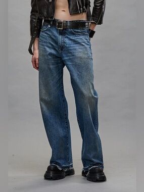 NWT R13 D'arcy Loose High-Rise Jeans - Barter Indigo Blue Size 29